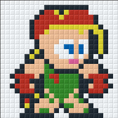 patrones pixel hobby street figther Cammy
