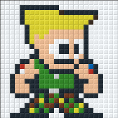 patrones pixel hobby street figther Guile
