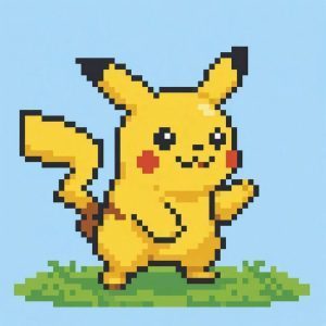 plantilla hama beads pikachu