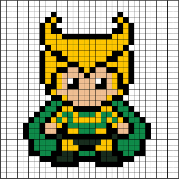 Loki pixel patrones hama beads
