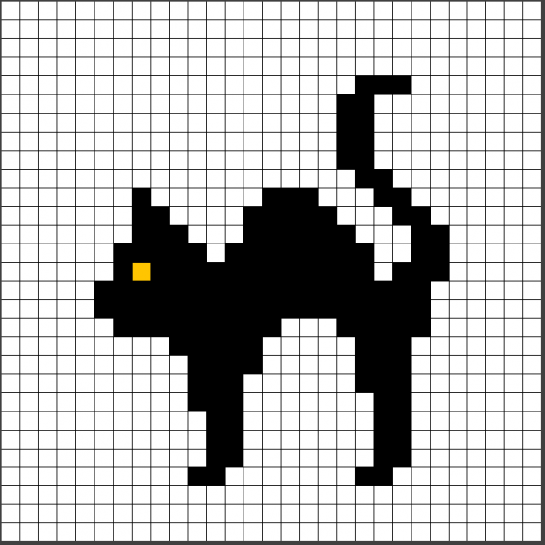 plantillas hama beads halloween gato negro