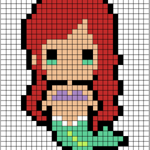plantillas hama beads ariel