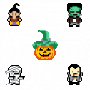 halloween pixel art