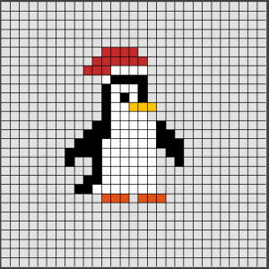 plantillas hama beads pinguino navidad